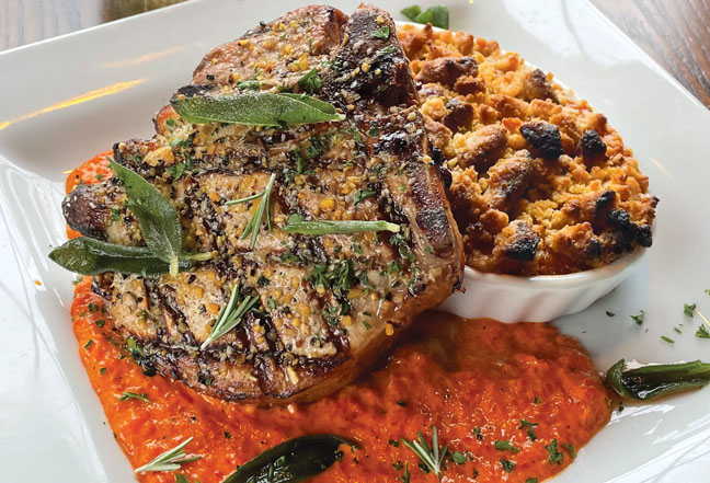 Pork Porterhouse and sweet potato casserole